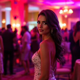 une-femme-elegante-portant-une-robe-courte-assiste-a-un-evenement-entouree-de-personnes-dans-une-ambiance-sophistiquee-et-chaleureuse