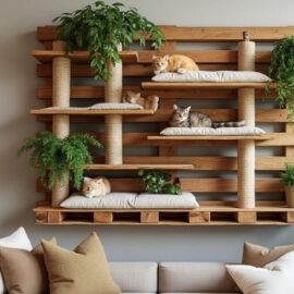 découvrez comment fabriquer un arbre à chat mural en palettes recyclées, une solution écologique et originale pour offrir à votre félin un espace de jeu tout en adoptant une démarche zéro déchet dans votre intérieur.
