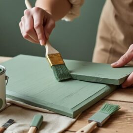 apprenez à repeindre un buffet rustique en vert sauge avec une peinture écologique pour un relooking naturel et durable de vos meubles.