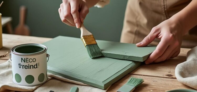 apprenez à repeindre un buffet rustique en vert sauge avec une peinture écologique pour un relooking naturel et durable de vos meubles.