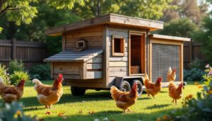 apprenez à construire un poulailler mobile écologique en bois de récupération, idéal pour accueillir 4 poules, facile à déplacer et respectueux de l'environnement.