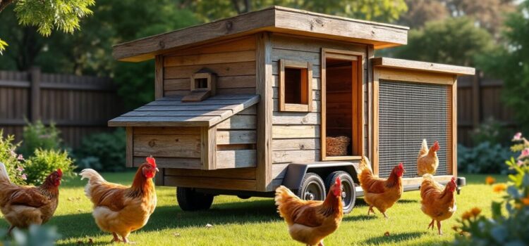 apprenez à construire un poulailler mobile écologique en bois de récupération, idéal pour accueillir 4 poules, facile à déplacer et respectueux de l'environnement.