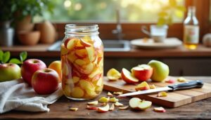 apprenez à faire votre vinaigre de cidre maison facilement en utilisant des trognons et épluchures. une méthode écologique et économique pour valoriser vos déchets alimentaires.