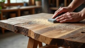 apprenez à patiner une table basse en bois brut pour lui donner un superbe effet vieilli, apportant charme et caractère à votre mobilier.