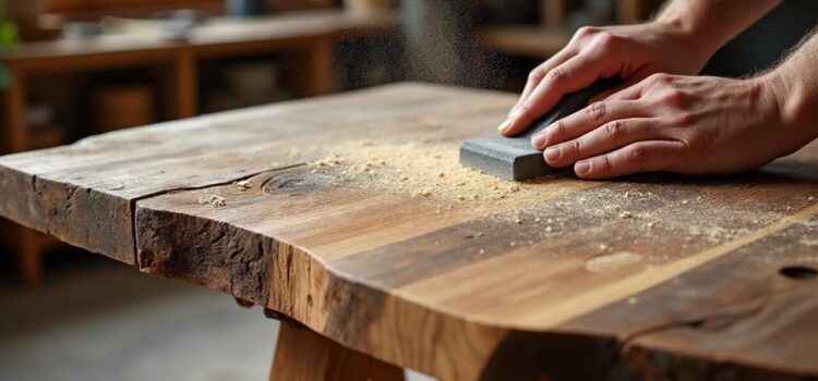 Patiner une table basse en bois brut pour effet vieilli Patiner une table basse en bois brut pour effet vieilli