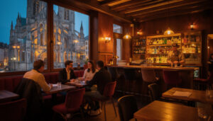 découvrez un bar chaleureux situé au cœur du quartier, à deux pas de la cathédrale, où convivialité et ambiance accueillante vous attendent.