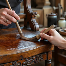 apprenez les techniques traditionnelles de vernis au tampon pour restaurer et sublimer vos meubles anciens grâce à notre formation spécialisée.