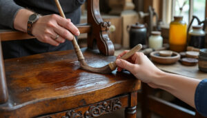 apprenez les techniques traditionnelles de vernis au tampon pour restaurer et sublimer vos meubles anciens grâce à notre formation spécialisée.