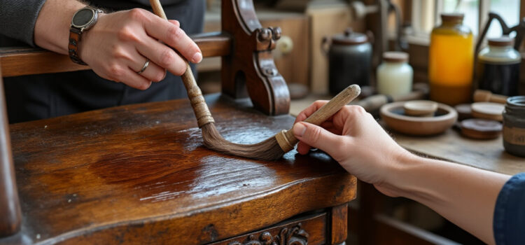 apprenez les techniques traditionnelles de vernis au tampon pour restaurer et sublimer vos meubles anciens grâce à notre formation spécialisée.