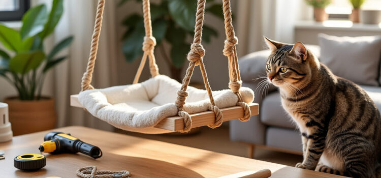 Fabriquer une balançoire pour chat d’intérieur Fabriquer une balançoire pour chat d’intérieur