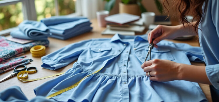Upcycler une chemise homme en blouse féminine